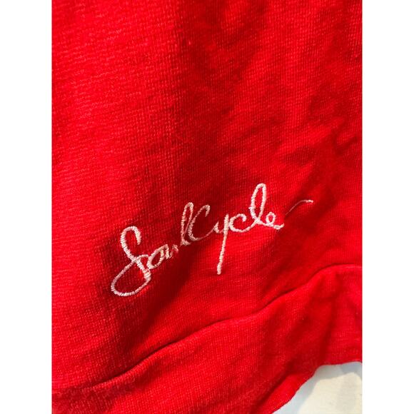 Soulcycle X Monrow Crew Neck Pullover Sweatshirt Lace Up Back Red Women S - Picture 5 of 7